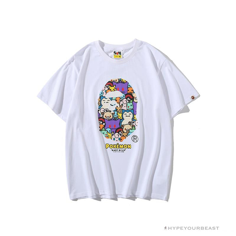 BAPE Pokémon Co-branded Ape Head Tee Shirt 'WHITE'