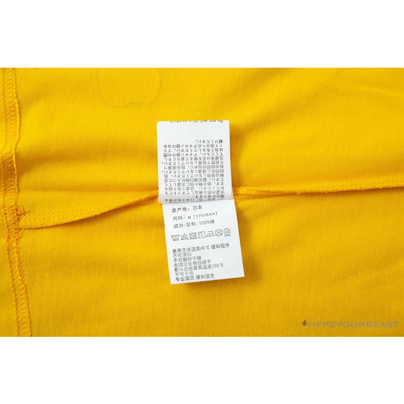 BAPE KIDS Small Net Pocket Ape Man Head Tee Shirt 'YELLOW'