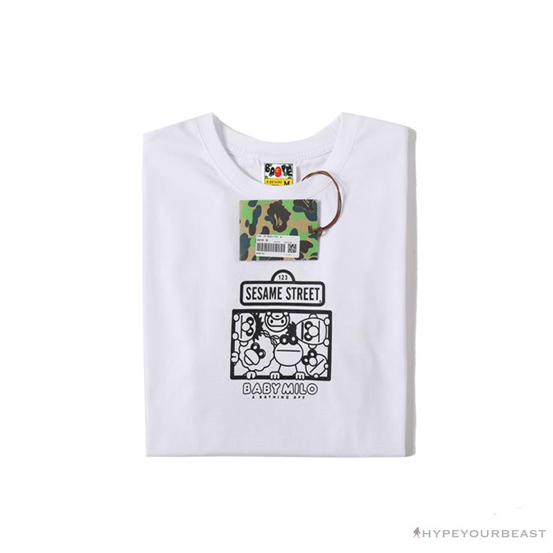 BAPE Baby Milo Sesame Street Plain Tee Shirt 'WHITE'