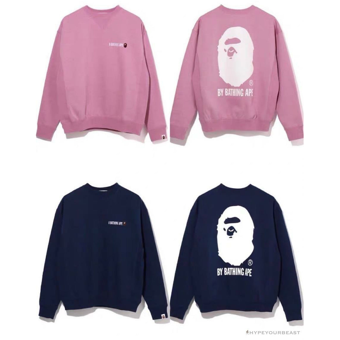 BAPE Behind The Great Ape-Man Head Long Sleeve Shirt 'DARK BLUE'