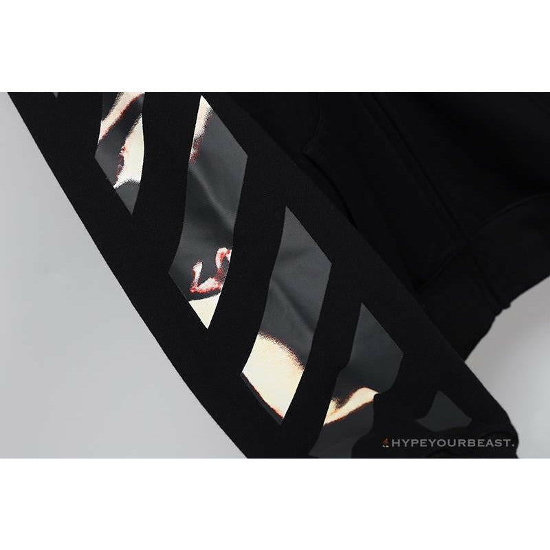 OFF-WHITE Angel Jesus Religious Print Hoodie 'BLACK'