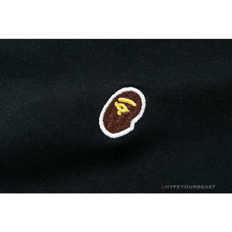 BAPE Classic Ape Head Embroidered Standard Cotton Terry Hoodie 'BLACK'