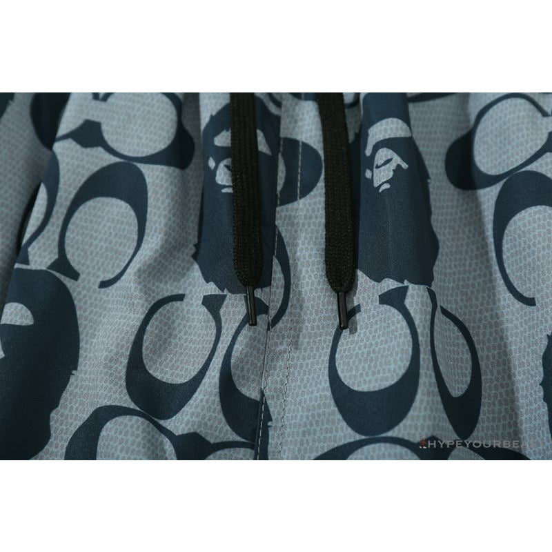 BAPE x COACH Co-Branded Grey-Blue Shorts