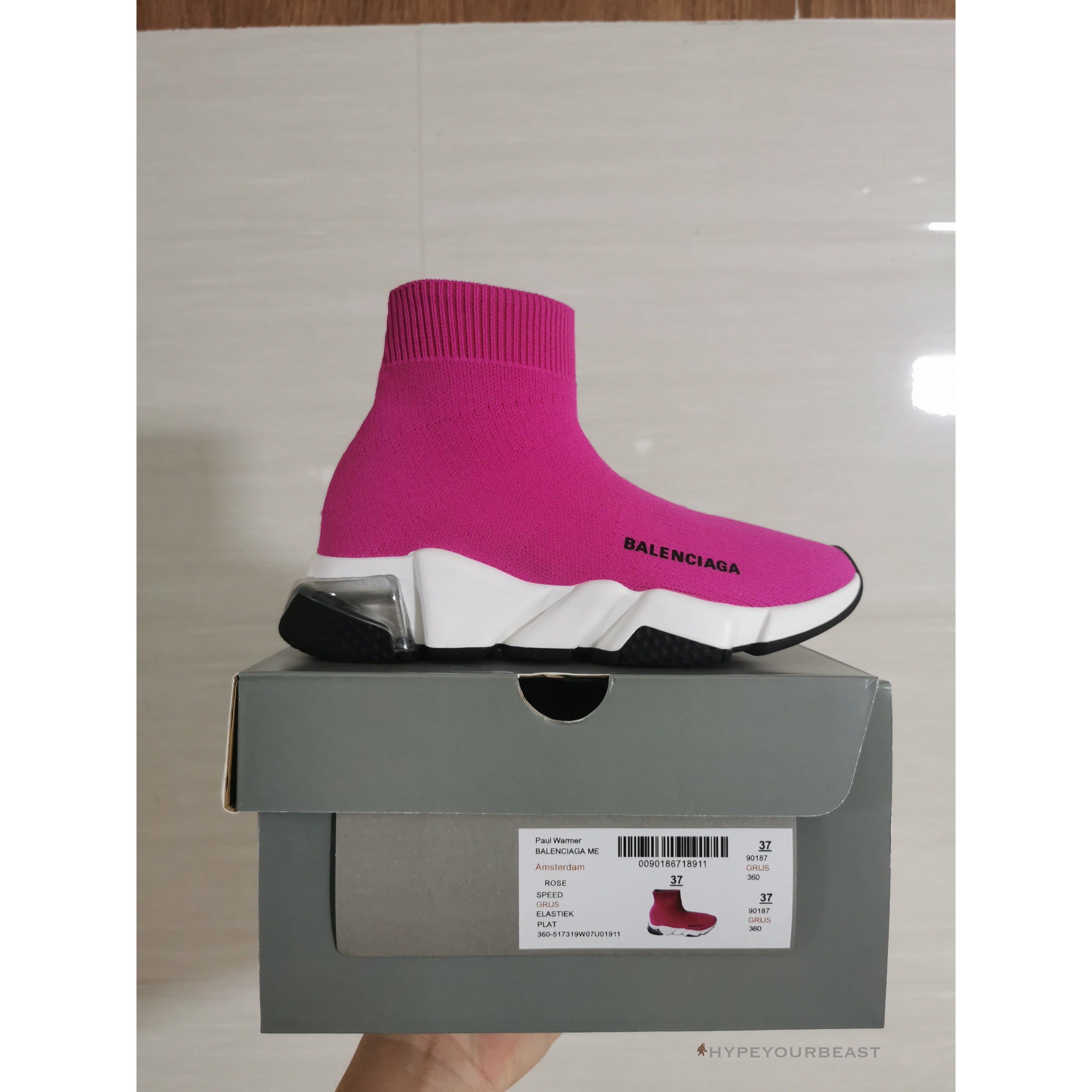 BCG Sock Sneakers Pink White Black