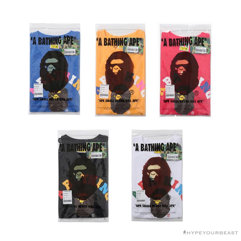 BAPE Little Ape Head Colorful Classic Tee Shirt 'PINK'
