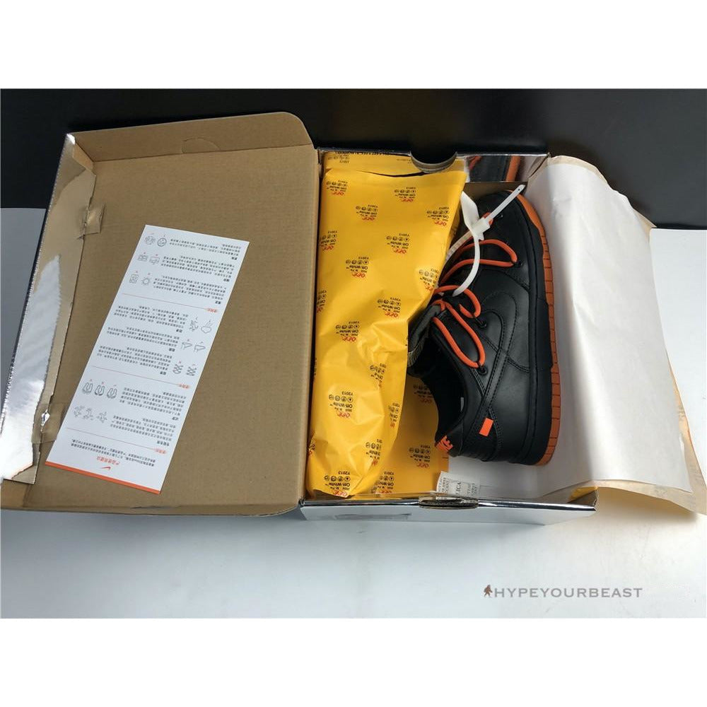 Off White X Nike Dunk Low Black Orange