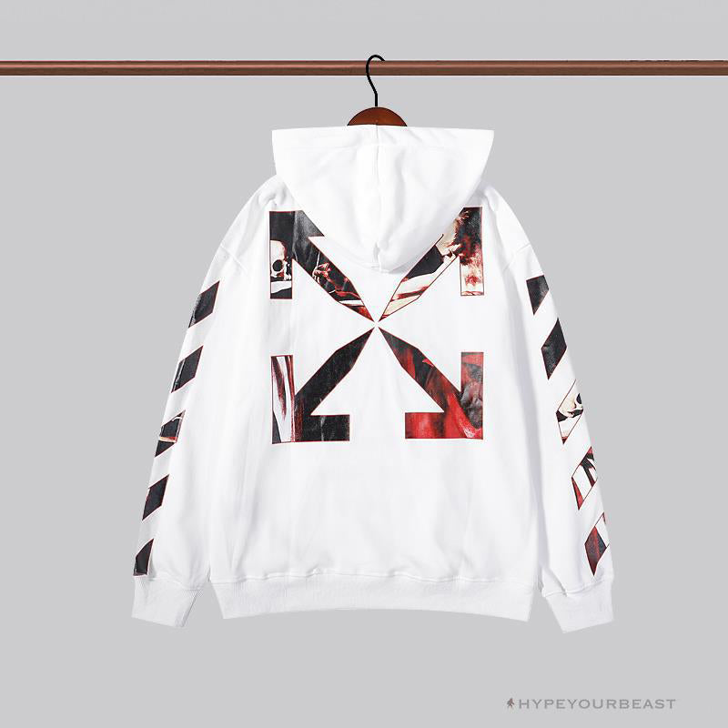 OFF-WHITE Skull and Writing Hoodie 'WHITE'