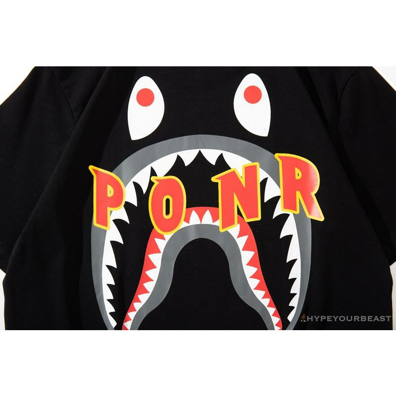 BAPE Shark Head PONR Tee Shirt 'BLACK'