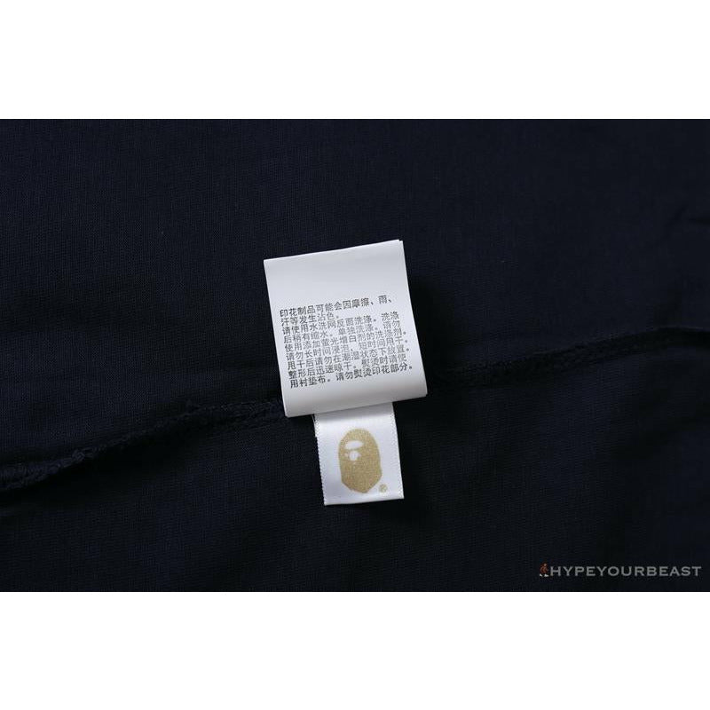 BAPE Japanese Ninja Ape Man Raglan Sleeve Color Block Tee Shirt 'YELLOW'