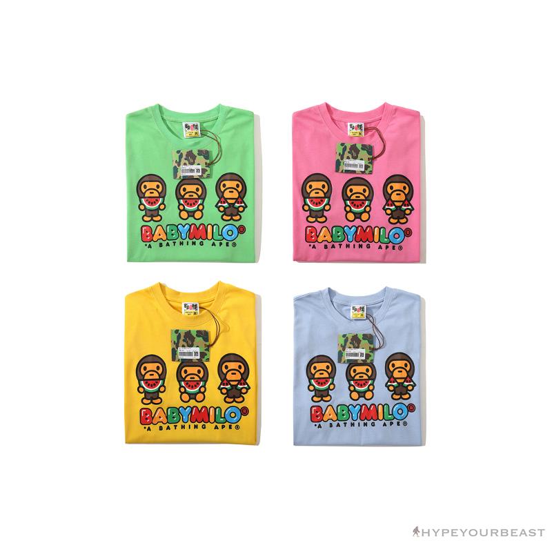 BAPE Baby Milo Watermelon Little Monkey Tee Shirt 'YELLOW'