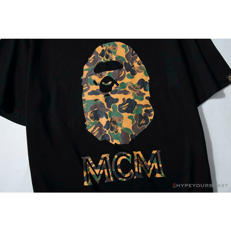 BAPE x MCM Camouflage Ape Head Tee Shirt 'BLACK'