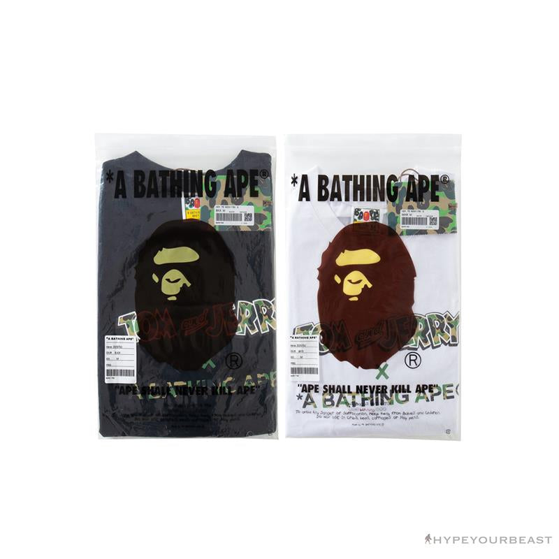 BAPE Little Ape Head Tom and Jerry Chase Tee Shirt 'BLACK'