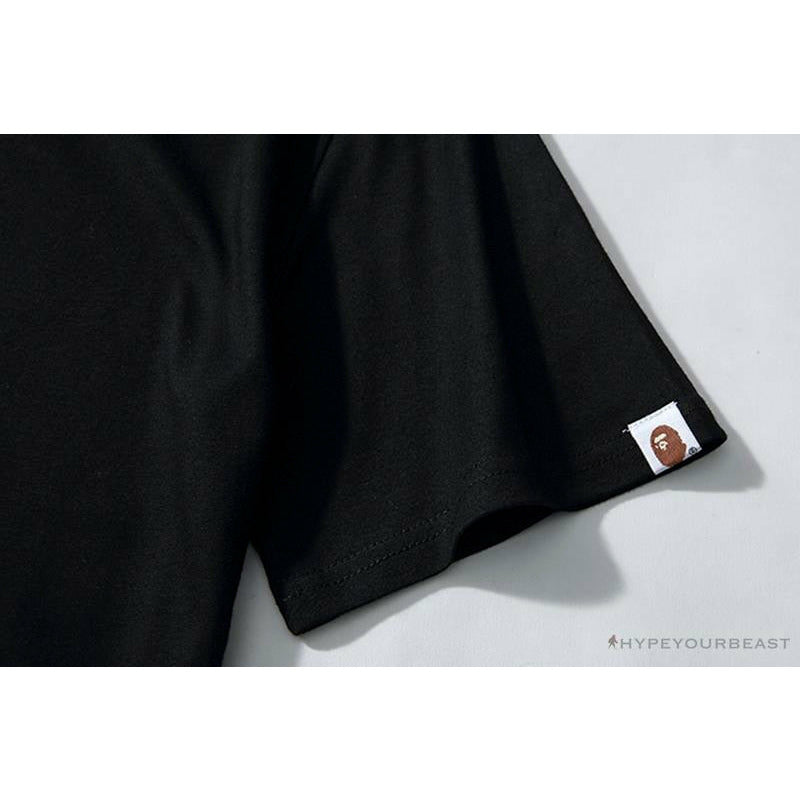 BAPE Starry Sky Camouflage Luminous Great Ape Man Head Tee Shirt 'BLACK'