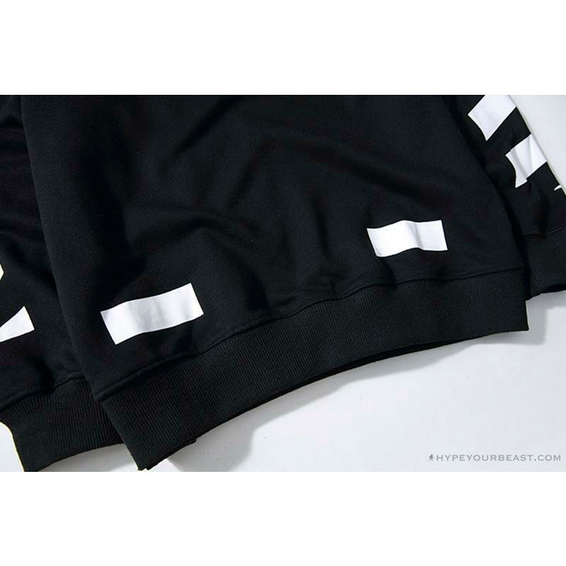 OFF-WHITE Classic Basic Cotton Terry Round Long Sleeve Shirt 'BLACK'