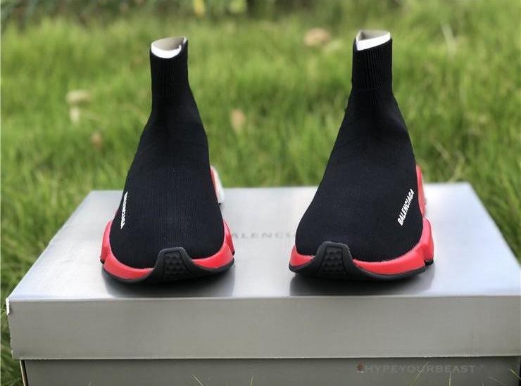 BCG Sock Sneakers Clear Sole Black / Red