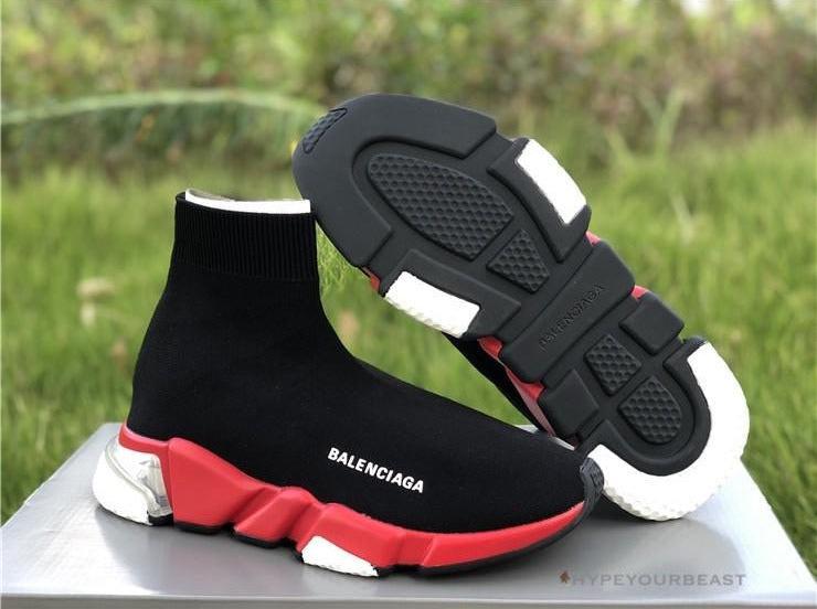 BCG Sock Sneakers Clear Sole Black / Red