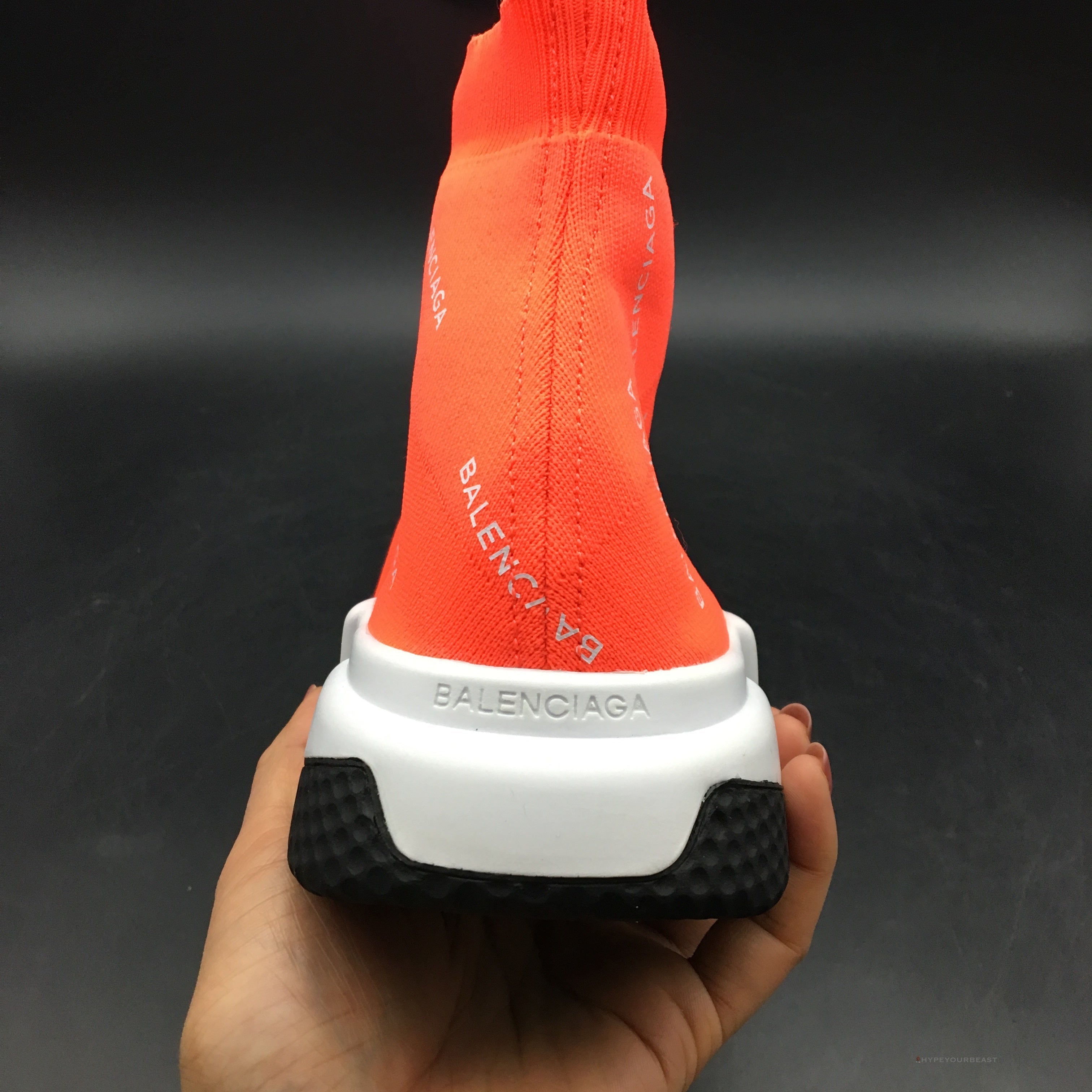 BCG Sock Sneakers Logo Print Red / White