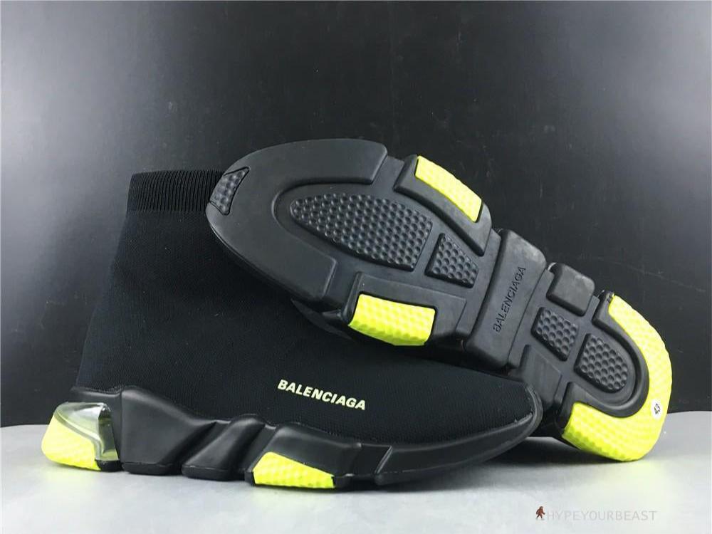 BCG Sock Sneakers Clear Sole - Black Yellow Fluo