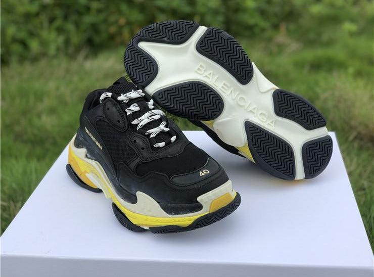 BCG Triple S Sneakers Black / Yellow