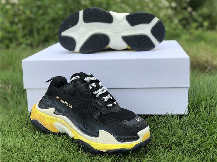 BCG Triple S Sneakers Black / Yellow