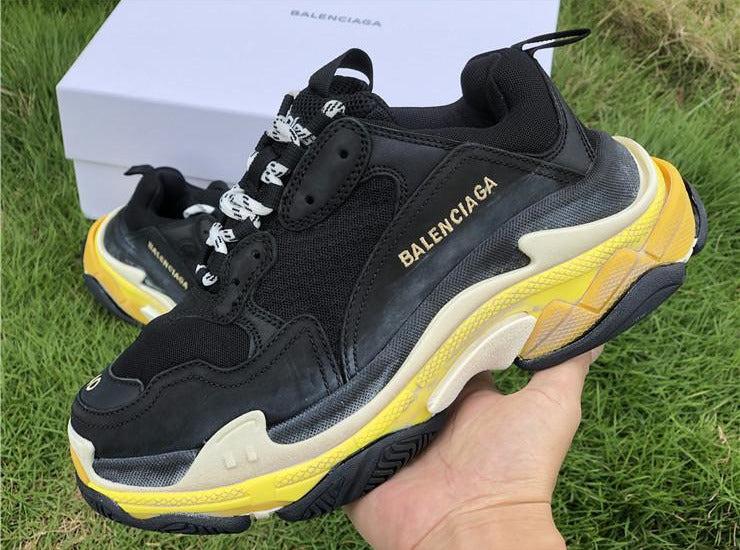 BCG Triple S Sneakers Black / Yellow