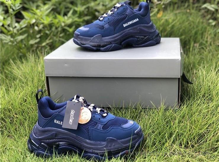 BCG Triple S Clear Sole Navy Blue