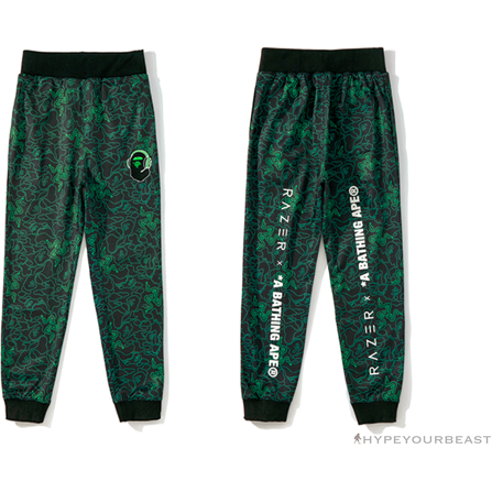BAPE x RAZER Co-Branded Gaming Camouflage Green Pants