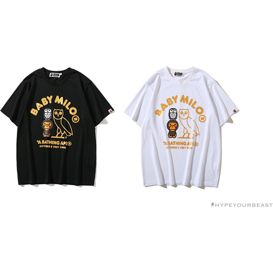 BAPE Baby Milo Owl Bronzing Tee Shirt 'BLACK'