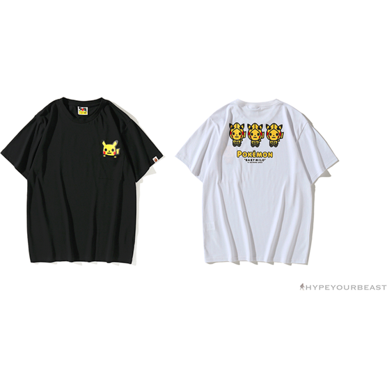 BAPE Baby Milo Pocket Pikachu Tee Shirt 'BLACK'