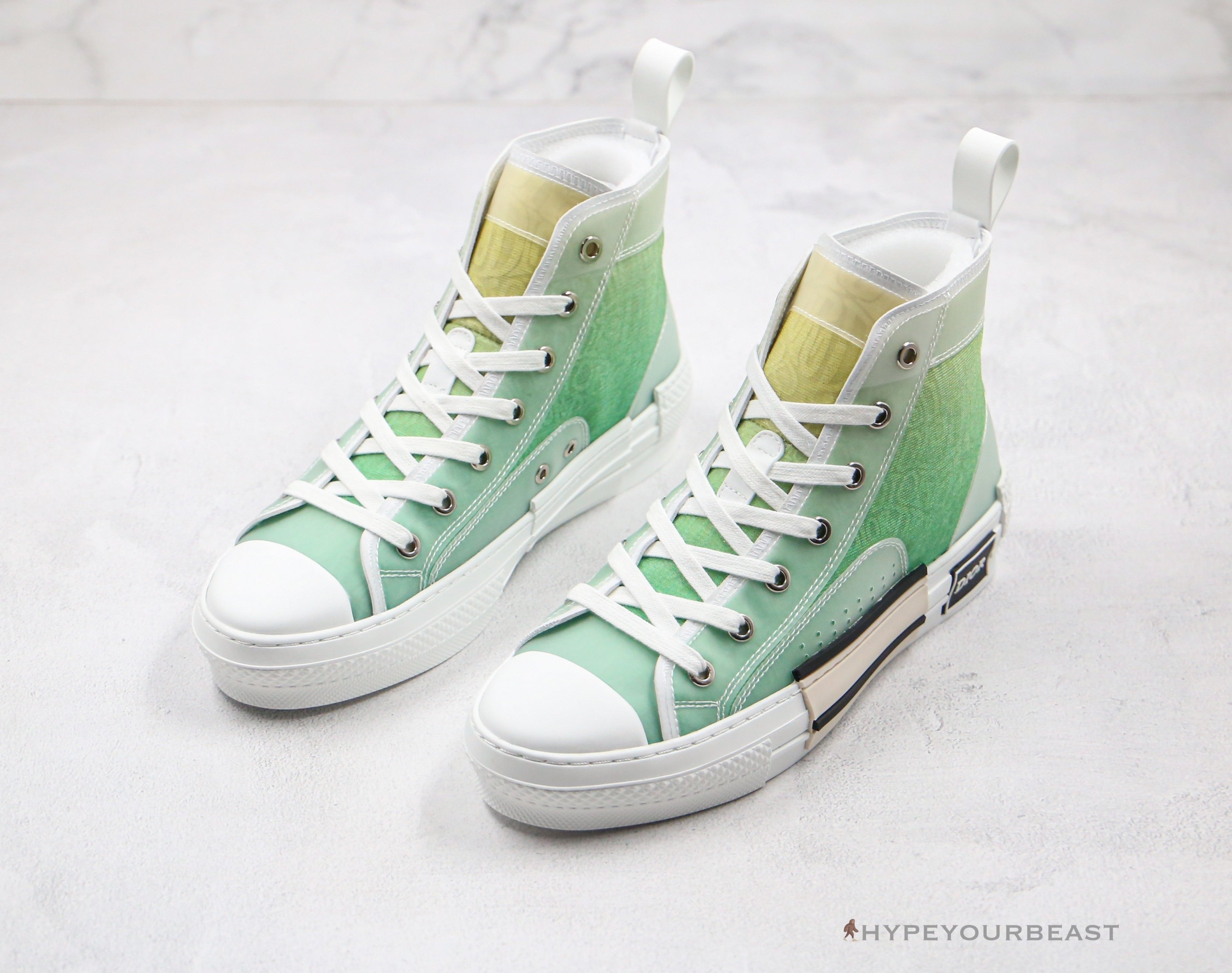 Dior B23 High Top Yellow Green