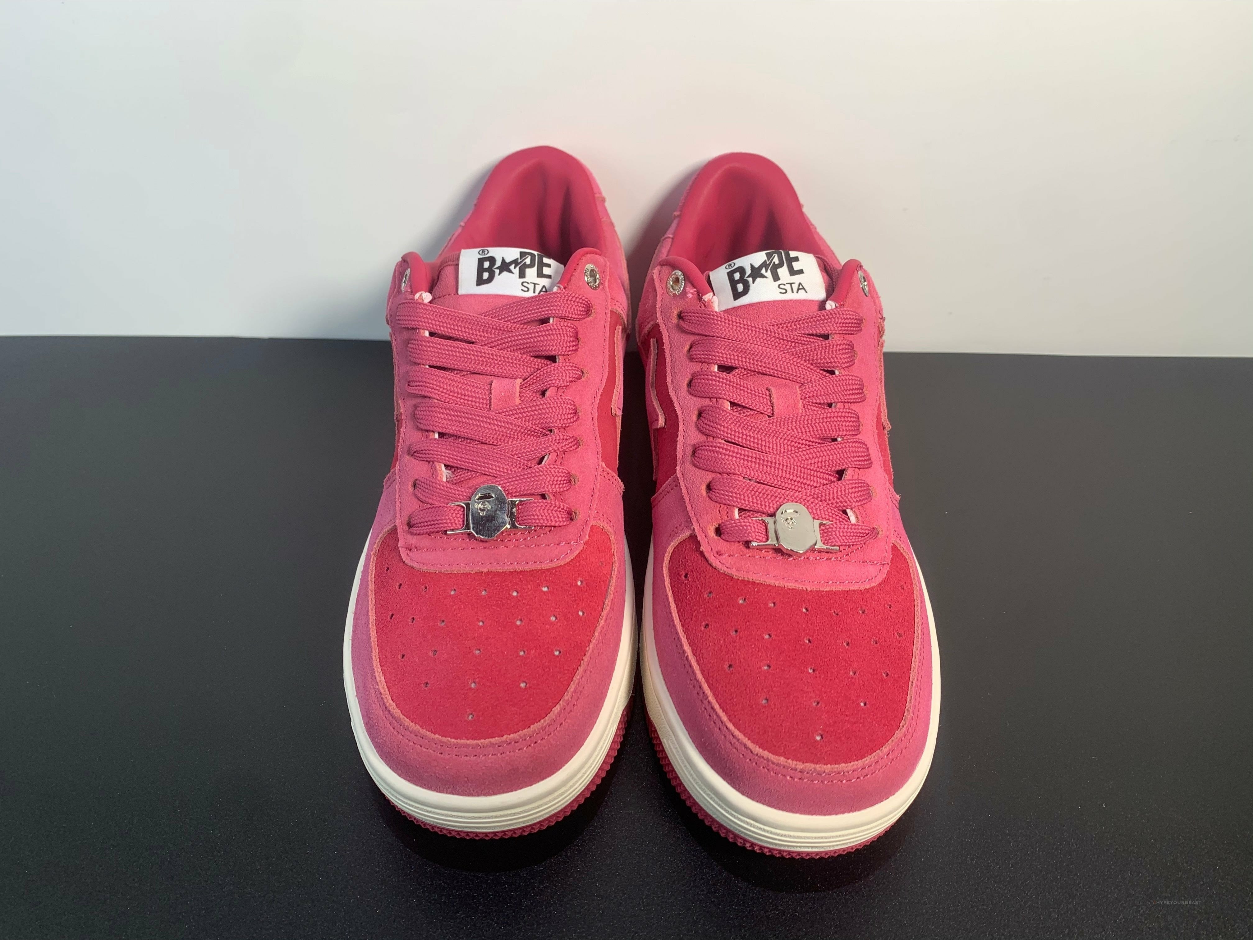 A Bathing Ape Bape Sta Pink Suede Shoes