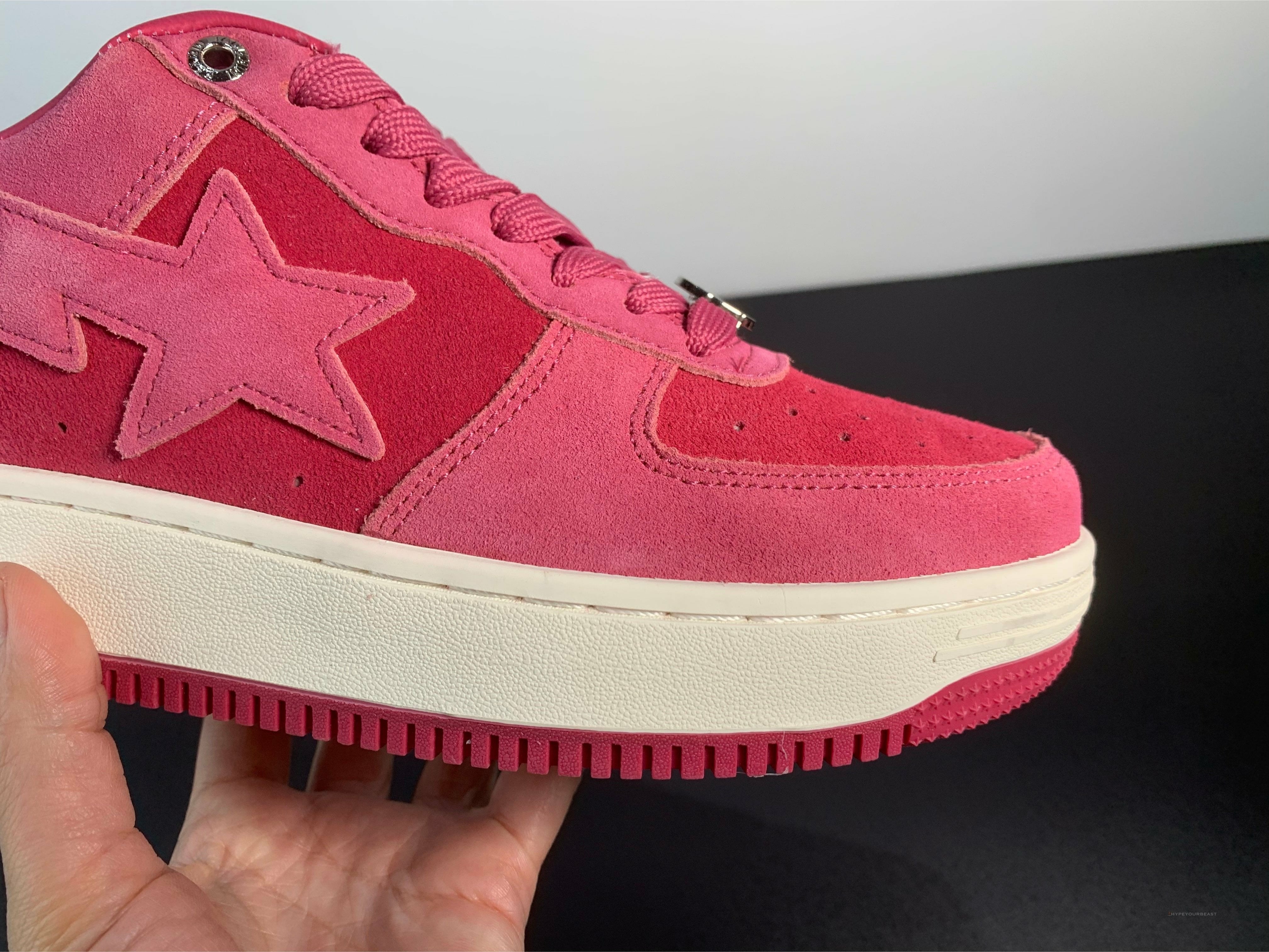 A Bathing Ape Bape Sta Pink Suede Shoes