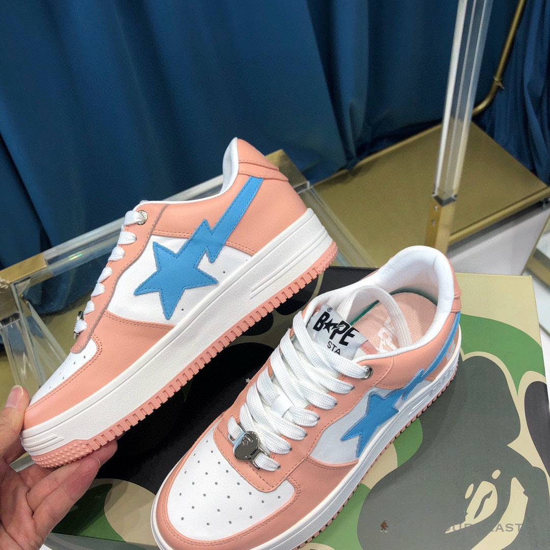 Bape Sta Low Top Sneakers Pastel Pink Blue