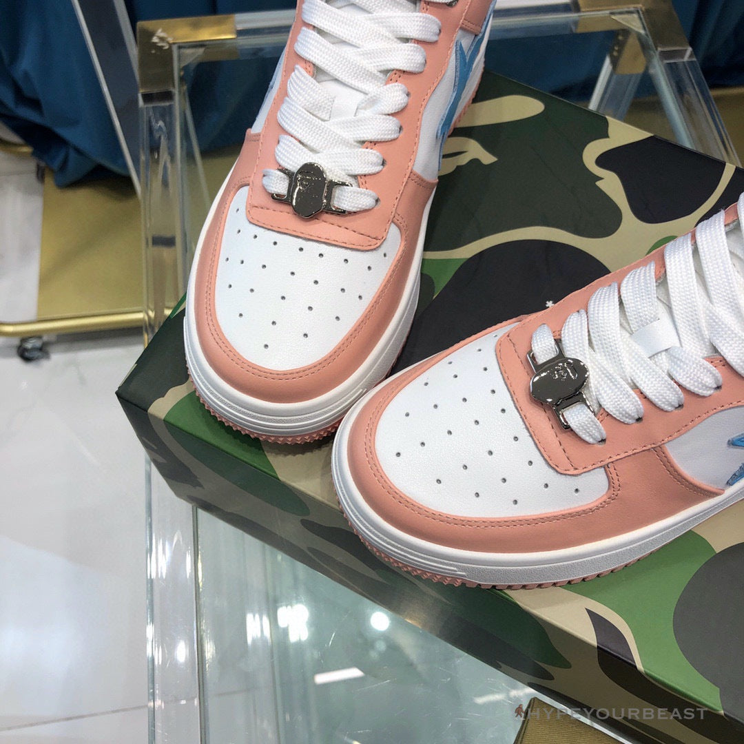 Bape Sta Low Top Sneakers Pastel Pink Blue