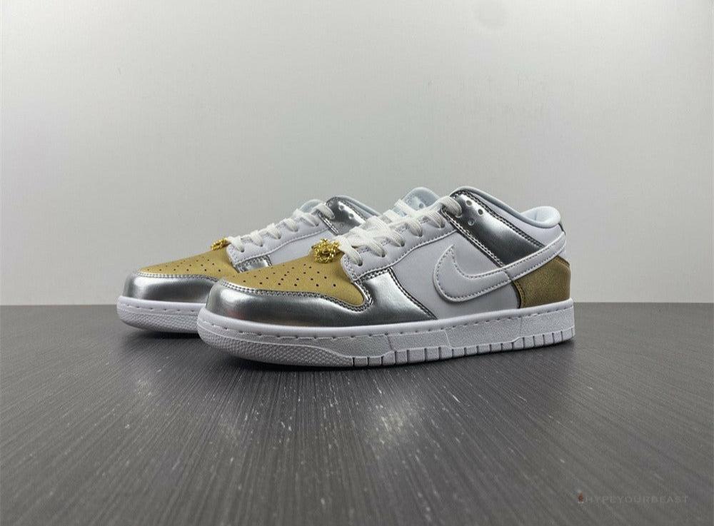 Nike Dunk Low Silver Gold Metallic