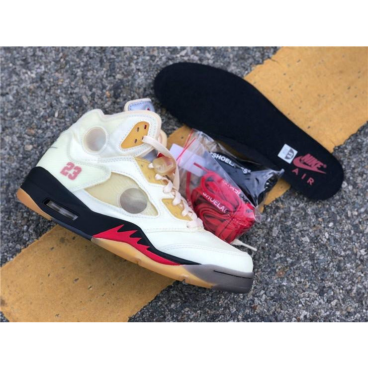 Off White X Air Jordan 5 Sail