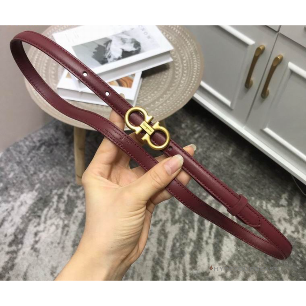 SFG Women's Double G Leather Red Belt