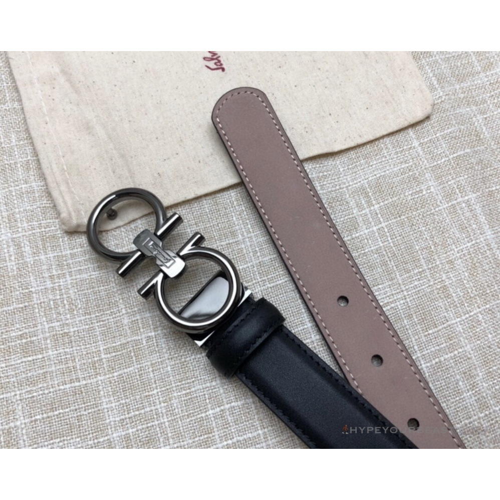 SFG Men's Double G Leather Black Belt