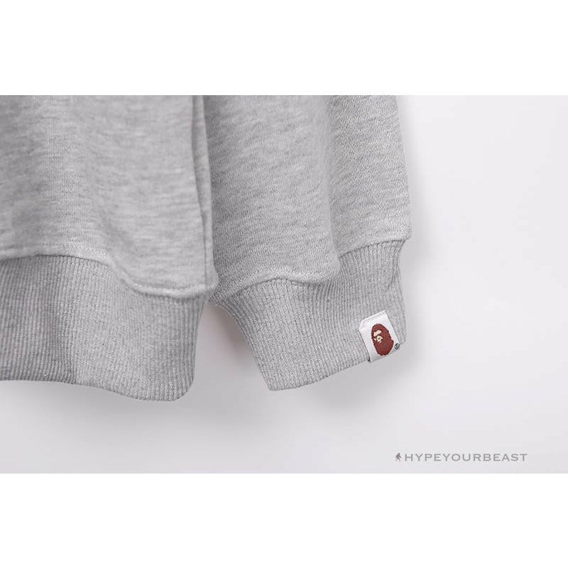 BAPE Classic Ape Head Embroidered Long Sleeve Shirt 'GREY'