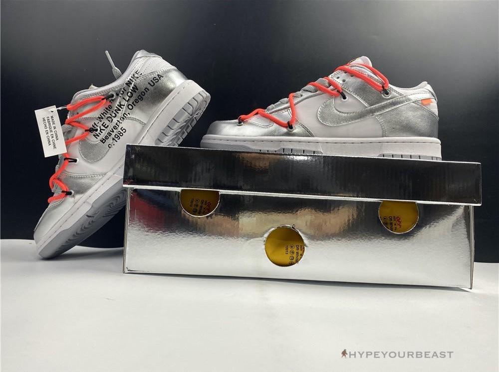 Nike Off-White X Dunk Low 'Metallic Silver’