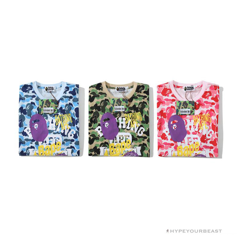 BAPE Ape Head Star Camouflage Shading Tee Shirt 'GREEN'