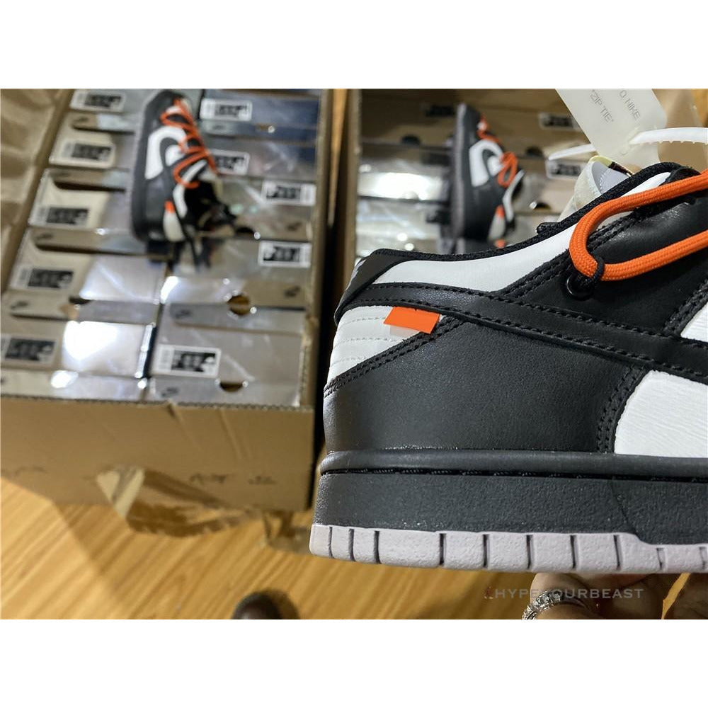 Off White X Nike Dunk Low Black Orange Lace