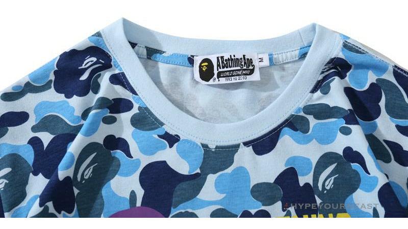 BAPE Ape Head Star Camouflage Shading Tee Shirt 'BLUE'