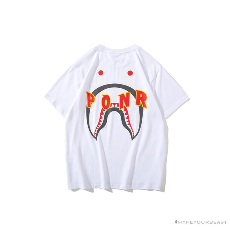 BAPE Shark Head PONR Tee Shirt 'WHITE'