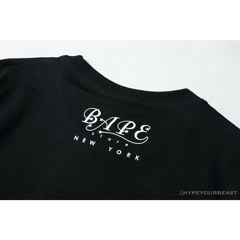 BAPE NYC New York Limited Purple Camouflage Ape Head Tee Shirt 'BLACK'