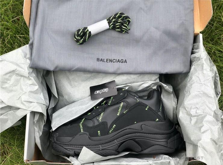 BCG Triple S Allover Logo - Black Fluo Yellow