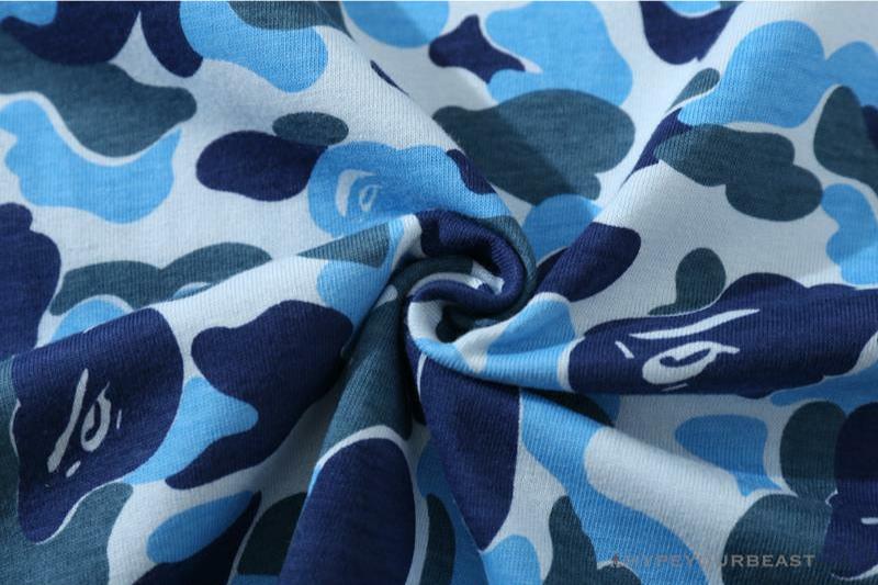 BAPE Ape Head Star Camouflage Shading Tee Shirt 'BLUE'