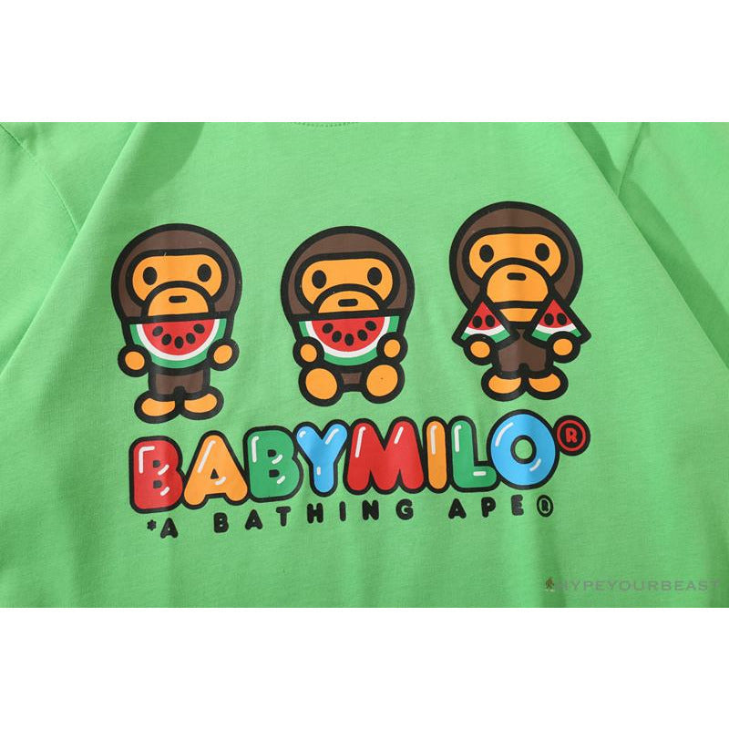BAPE Baby Milo Watermelon Little Monkey Tee Shirt 'GREEN'