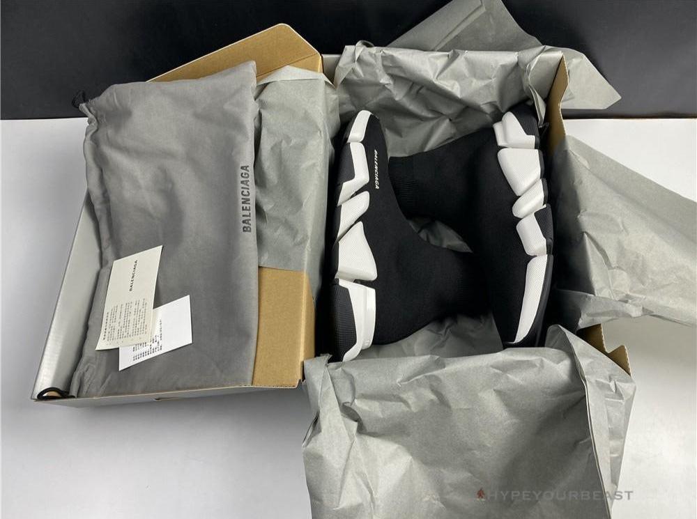 BCG Sock Sneakers Black / White Sole