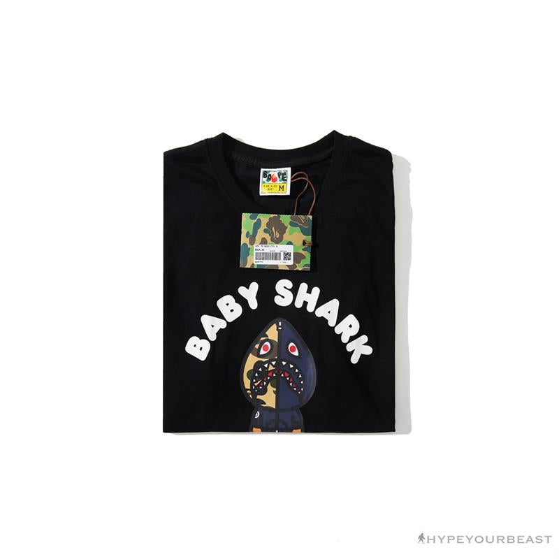 BAPE Baby Shark Blue Shark Tee Shirt 'BLACK'